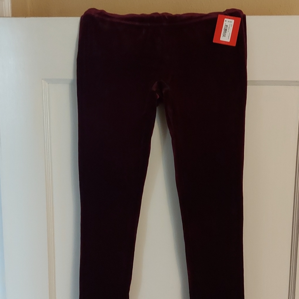 Spanx maroon velvet high waist leggings